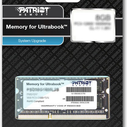 Patriot DDR3L με Module 1x8GB και Ταχύτητα 1600 για Laptop