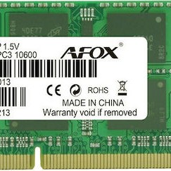 Afox DDR3 με Module 1x8GB και Ταχύτητα 1333 για Laptop