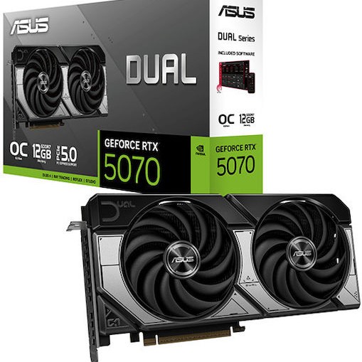 Asus GeForce RTX 5070 12GB GDDR7 Dual OC Edition Κάρτα Γραφικών