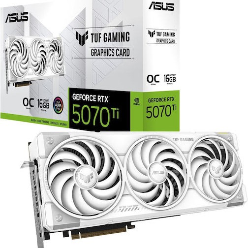 Asus GeForce RTX 5070 Ti 16GB GDDR7 Gaming OC White Κάρτα Γραφικών