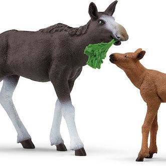Schleich-S Παιχνίδι Μινιατούρα Wild Life Moose Family