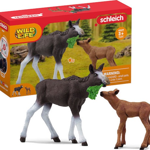 Schleich-S Παιχνίδι Μινιατούρα Wild Life Moose Family