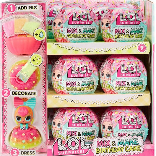 MGA Παιχνίδι Μινιατούρα Mix & Make Birthday Cake Lol Surprise για 3+ Ετών (Διάφορα Σχέδια) 1τμχ