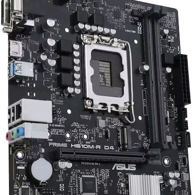 Asus Prime H610M-R D4 Motherboard Micro ATX με Intel 1700 Socket 90MB1B40-M0ECY0