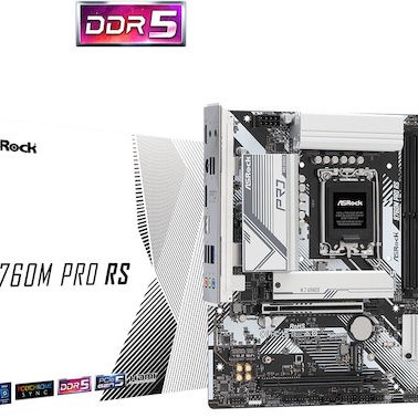 ASRock B760M Pro RS Motherboard Micro ATX με Intel 1700 Socket 90-MXBLH0-A0UAYZ