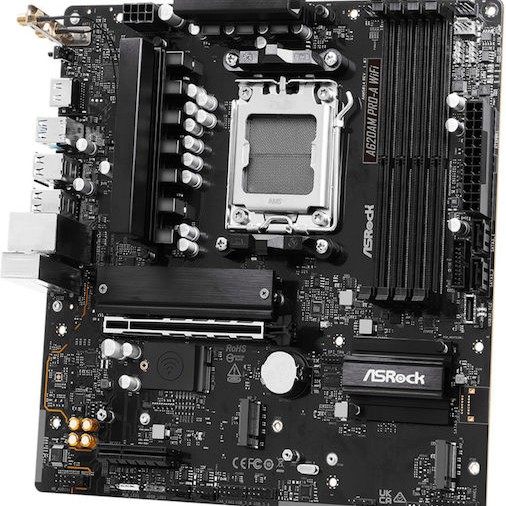 ASRock A620AM Pro-A WiFi Motherboard Micro ATX με AMD AM5 Socket 90-MXBSY-A0UAYZ