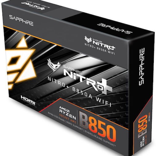 Sapphire Nitro+ B850A WiFi 7 Motherboard ATX με AMD AM5 Socket 52123-03-40G