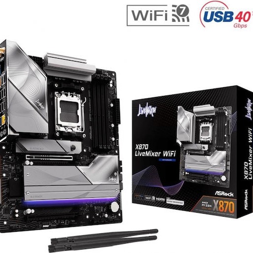 ASRock X870 LiveMixer WiFi Motherboard ATX με AMD AM5 Socket