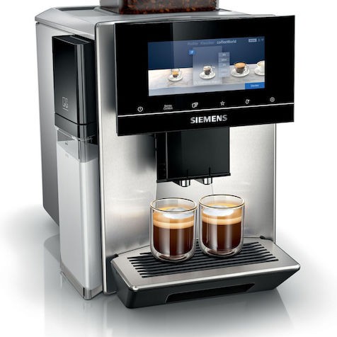 Siemens Eq.900 Plus Αυτόματη Μηχανή Espresso 1500W Πίεσης 19bar για Cappuccino με Μύλο και Wi-Fi Ασημί