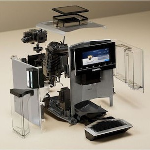 Siemens Eq.900 Plus Αυτόματη Μηχανή Espresso 1500W Πίεσης 19bar για Cappuccino με Μύλο και Wi-Fi Ασημί