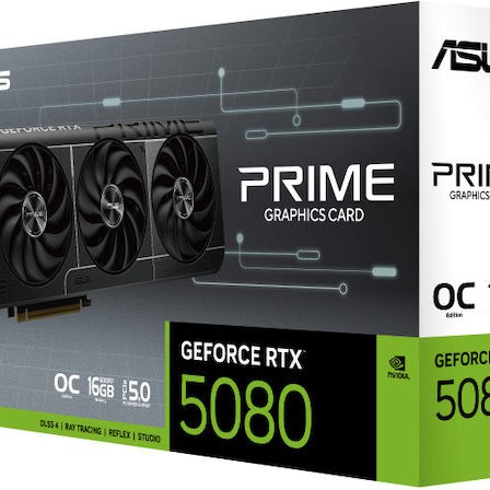 Asus GeForce RTX 5080 16GB GDDR7 Prime OC Κάρτα Γραφικών