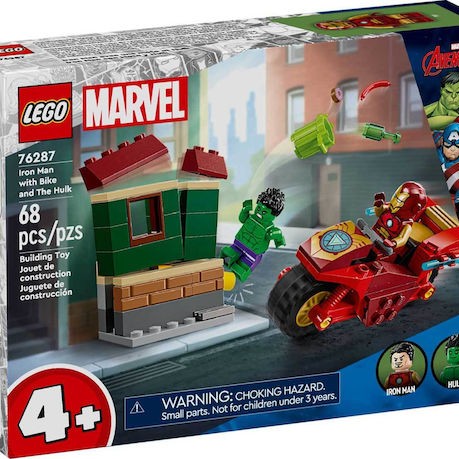 Lego Marvel Iron Man with Bike and the Hulk για 4+ Ετών 68τμχ