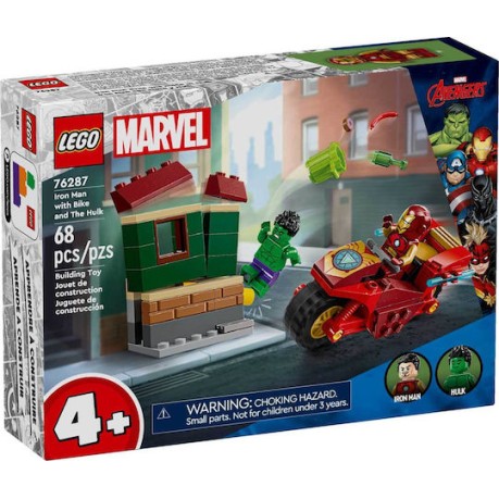 Lego Marvel Iron Man with Bike and the Hulk για 4+ Ετών 68τμχ