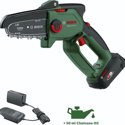 Bosch Κλαδευτικό Αλυσοπρίονο Μπαταρίας 1x2.5Ah 18V 1.7kg με Λάμα 15cm