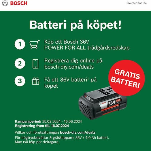 Bosch AdvancedRotak Μηχανή Γκαζόν Μπαταρίας