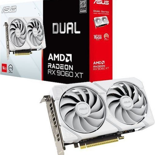 Asus Radeon RX 9060 XT 16GB GDDR6 Dual White Κάρτα Γραφικών