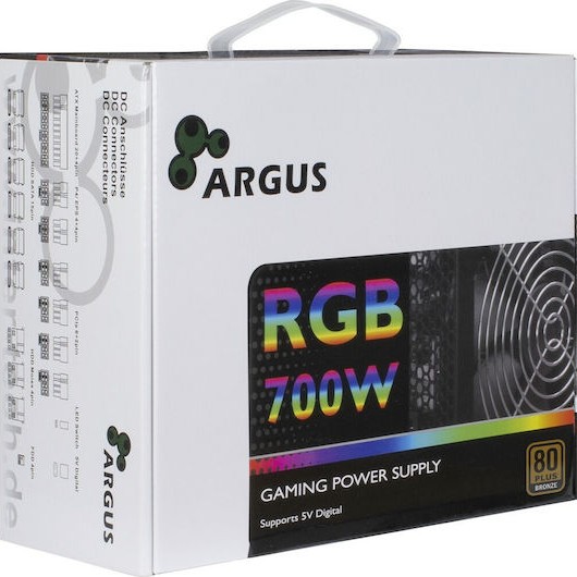 Inter-Tech Argus RGB-700W II 700W Τροφοδοτικό Υπολογιστή Full Wired 80 Plus Bronze