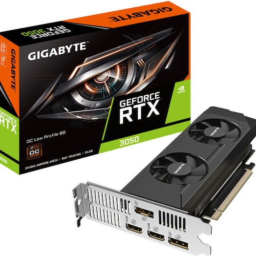 Gigabyte GeForce RTX 3050 6GB GDDR6 OC Low Profile 6G Κάρτα Γραφικών