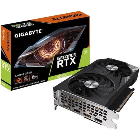 Gigabyte GeForce RTX 3060 rev. 2.0 8GB GDDR6 GAMING OC Κάρτα Γραφικών