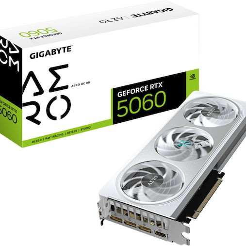 Gigabyte GeForce RTX 5060 8GB GDDR7 Aero OC Κάρτα Γραφικών
