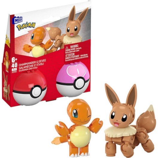 Mega Bloks Παιχνίδι Μινιατούρα Pokemon Charmander & Eevee για 6+ Ετών
