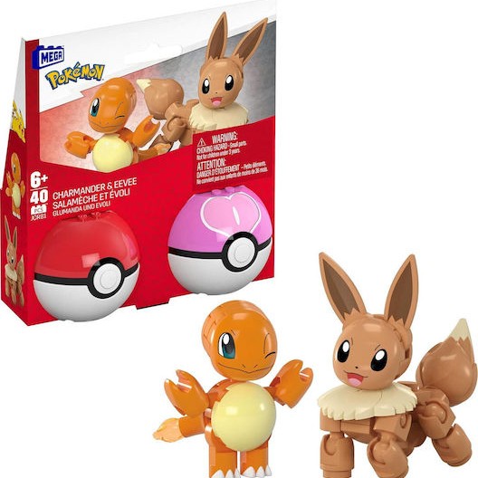 Mega Bloks Παιχνίδι Μινιατούρα Pokemon Charmander & Eevee για 6+ Ετών