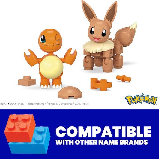 Mega Bloks Παιχνίδι Μινιατούρα Pokemon Charmander & Eevee για 6+ Ετών