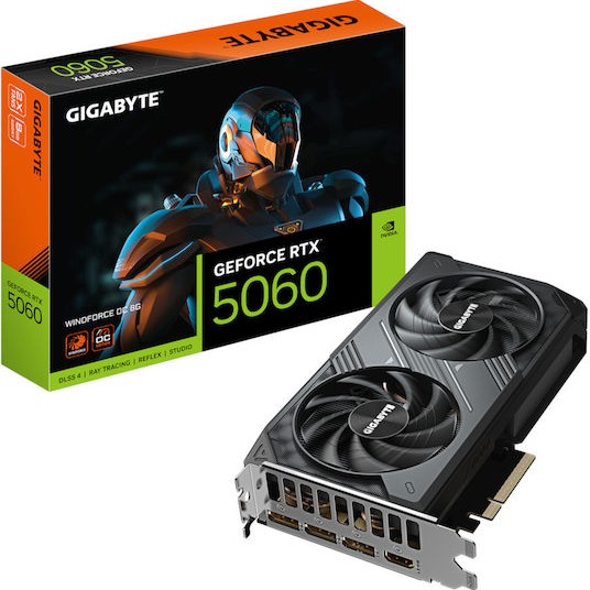 Gigabyte GeForce RTX 5060 8GB GDDR7 Windforce OC Κάρτα Γραφικών