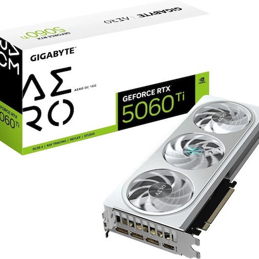 Gigabyte GeForce RTX 5060 Ti 16GB GDDR7 Aero OC White Κάρτα Γραφικών