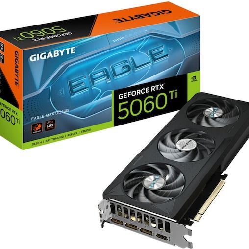 Gigabyte GeForce RTX 5060 Ti 16GB GDDR7 EAGLE MAX OC Κάρτα Γραφικών