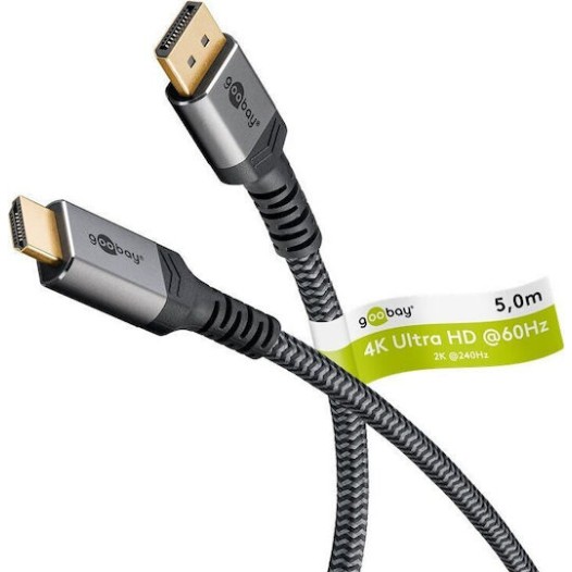Goobay Cable DisplayPort male - HDMI male 5m Γκρι (65271)