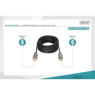 Digitus HDMI 2.1 Cable HDMI male - HDMI male 10m Μαύρο