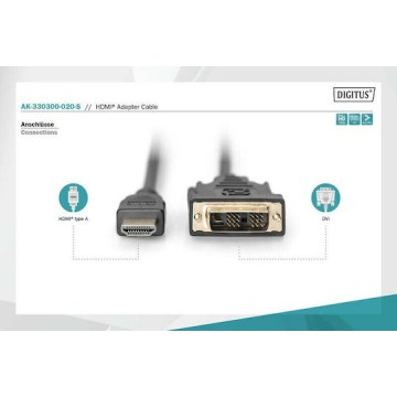 Digitus Cable DVI-D male - HDMI male 2m (AK-330300-020-S)