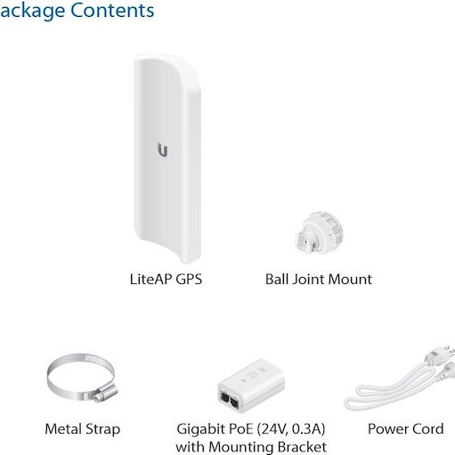 Ubiquiti LiteAP GPS Εξωτερική Κεραία WiFi Sectorial 17dBi με σύνδεση Ethernet