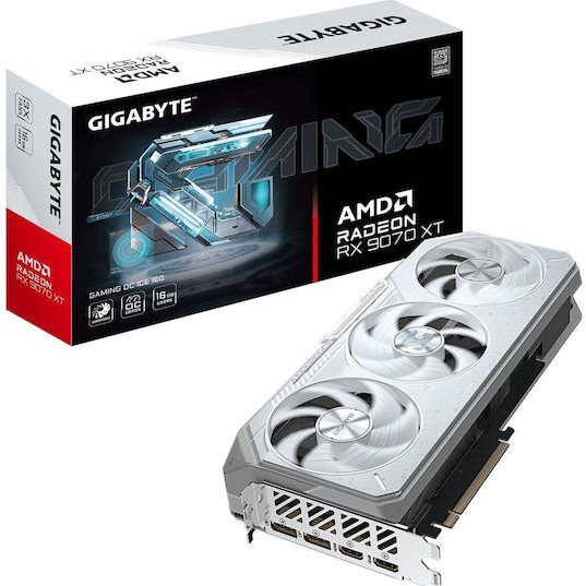 Gigabyte Radeon RX 9070 XT 16GB GDDR6 GAMING OC ICE Κάρτα Γραφικών