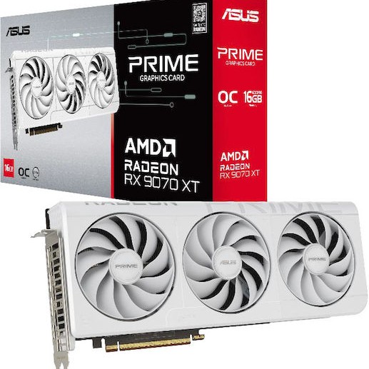 Asus Radeon RX 9070 XT 16GB GDDR6 Prime OC White Κάρτα Γραφικών