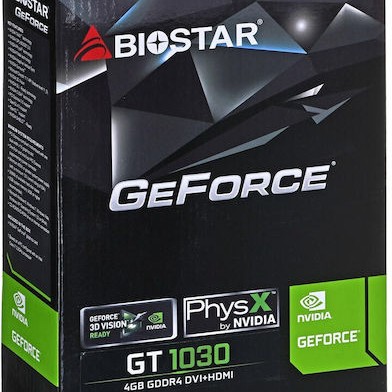 Biostar GeForce GT 1030 4GB GDDR4 Κάρτα Γραφικών