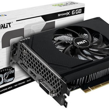 Pal GeForce RTX 3050 6GB GDDR6 StormX OC Κάρτα Γραφικών
