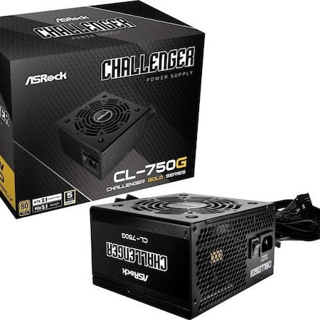ASRock Challenger CL-750G 750W Μαύρο Τροφοδοτικό Υπολογιστή Full Wired 80 Plus Gold