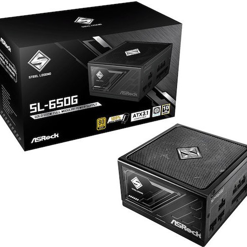 ASRock Steel Legend SL-650G 650W Μαύρο Τροφοδοτικό Υπολογιστή Full Modular 80 Plus Gold
