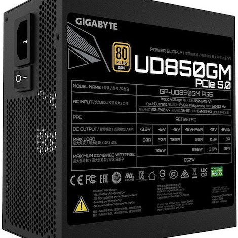 Gigabyte GP-UD850GM PG5 rev. 2.0 850W Μαύρο Τροφοδοτικό Υπολογιστή Full Modular 80 Plus Gold