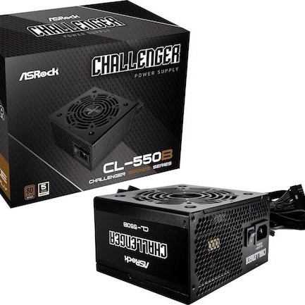 ASRock Challenger CL-550B 550W Μαύρο Τροφοδοτικό Υπολογιστή Full Wired 80 Plus Bronze