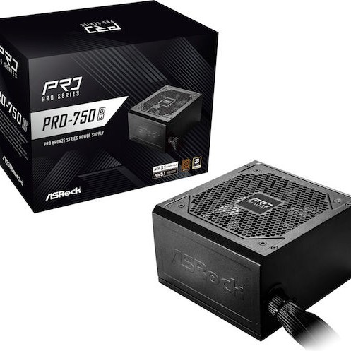 ASRock Pro-750B 750W Μαύρο Τροφοδοτικό Υπολογιστή Full Wired 80 Plus Bronze