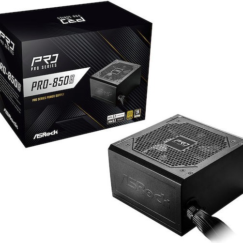 ASRock Pro-850G 850W Μαύρο Τροφοδοτικό Υπολογιστή Full Wired 80 Plus Gold