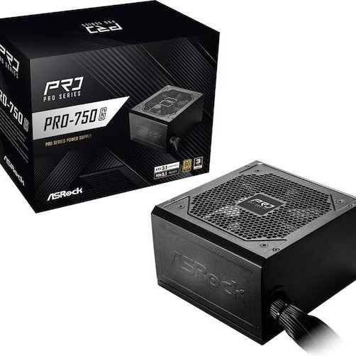 ASRock Pro-750G 750W Μαύρο Τροφοδοτικό Υπολογιστή Full Wired 80 Plus Gold