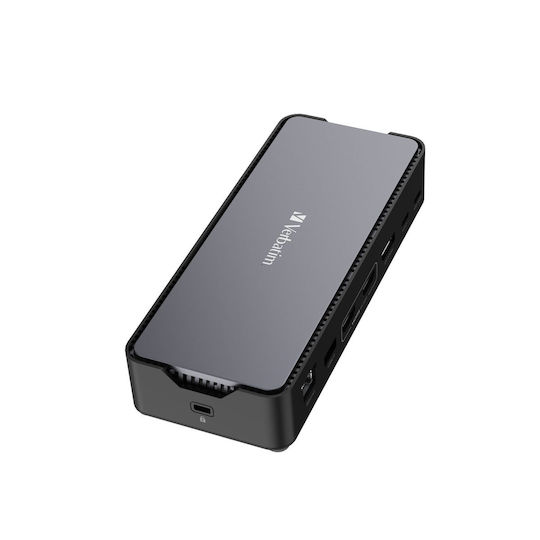 Verbatim USB-C Docking Station με HDMI/DisplayPort 4K PD Ethernet και σύνδεση 2 Οθονών Γκρι (32171)