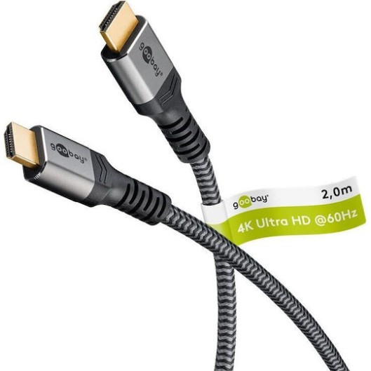 Goobay HDMI 2.0 Cable HDMI male - HDMI male 2m Μαύρο