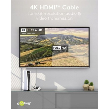 Goobay HDMI 2.0 Cable HDMI male - HDMI male 10m Μαύρο