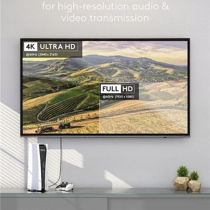 Goobay HDMI 2.0 Cable HDMI male - HDMI male 10m Μαύρο