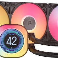 Corsair iCUE LINK TITAN 360 RX LCD Υδρόψυξη Επεξεργαστή Τριπλού Ανεμιστήρα 120mm για Socket AM4/AM5/1700 με RGB Φωτισμό